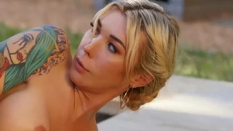 TransAngels.com - Brown hair Aubrey Kate touching huge cock